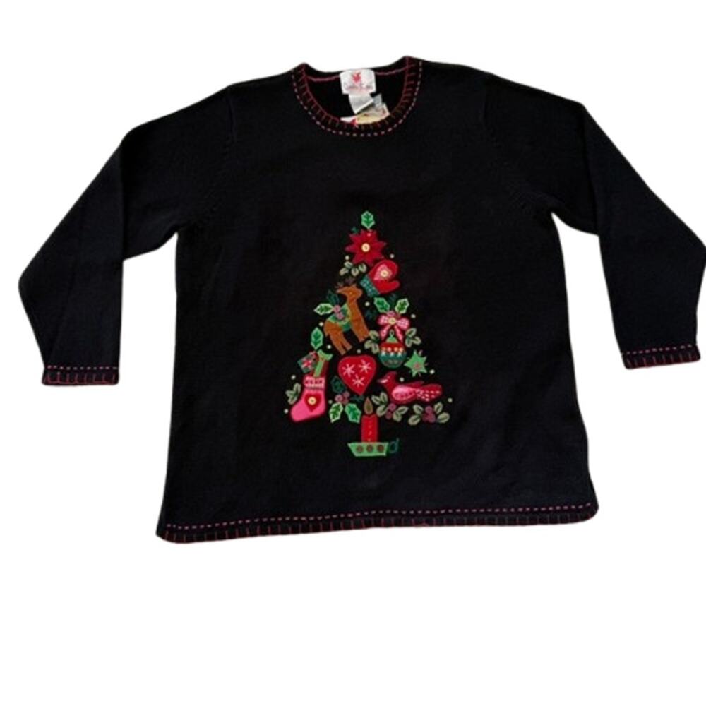 Quacker Factory Light Up Tree Christmas Sweater Women's 1X - NWT